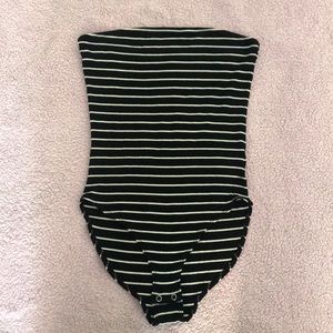 American Eagle Stripped Black & White bodysuit